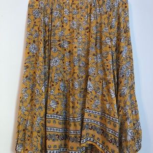 Yellow Patterned Long Sleeve Tunic